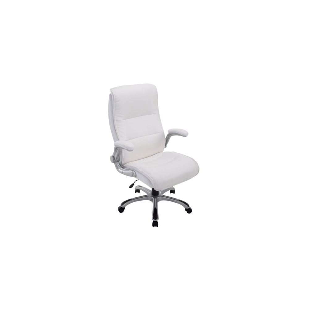 Chaise de bureau réglable pivotant en pvc und synthetik Blanc
