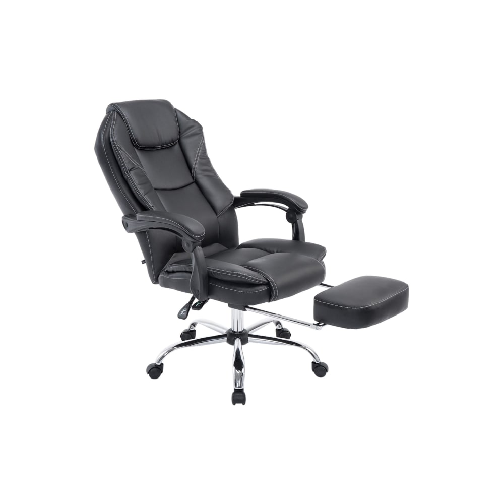 Chaise de bureau réglable pivotante en pvc und synthetik Noir