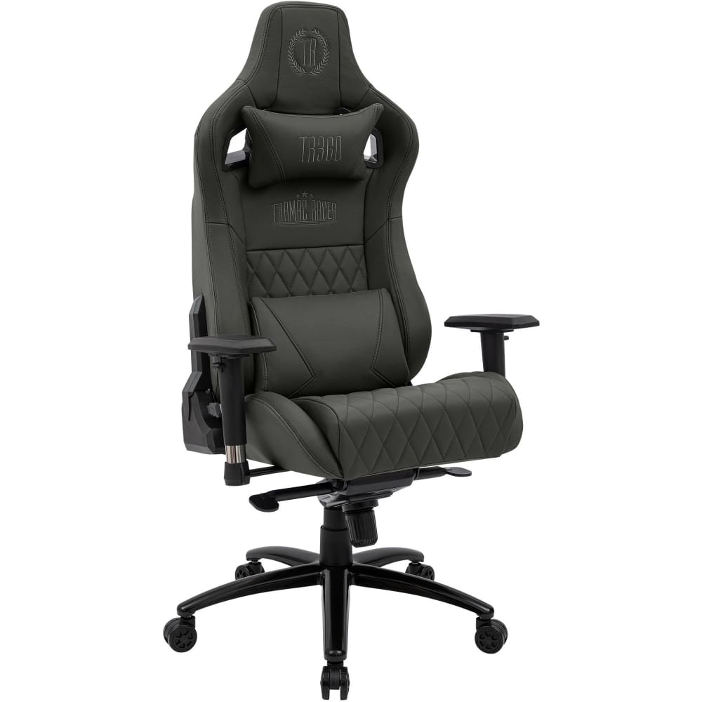 Silla de oficina giratoria regulable en cuero auténtico gris - Maisons du Monde