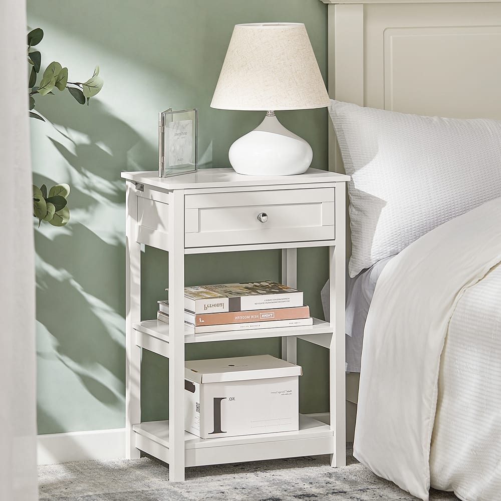 Table de chevet 1 tiroir en bois blanc - Maisons du Monde