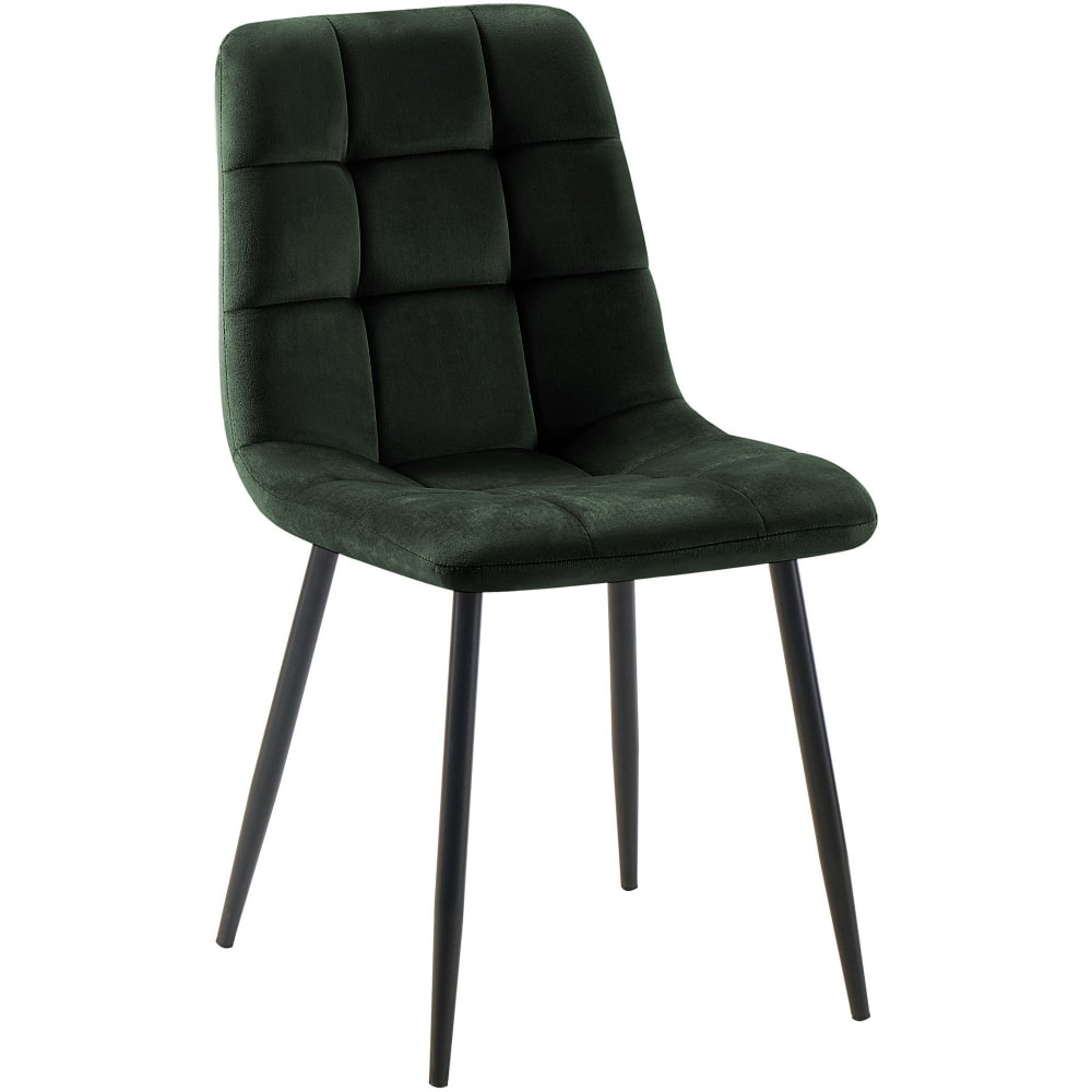 Sedia con seduta in velluto colore verde - CLP