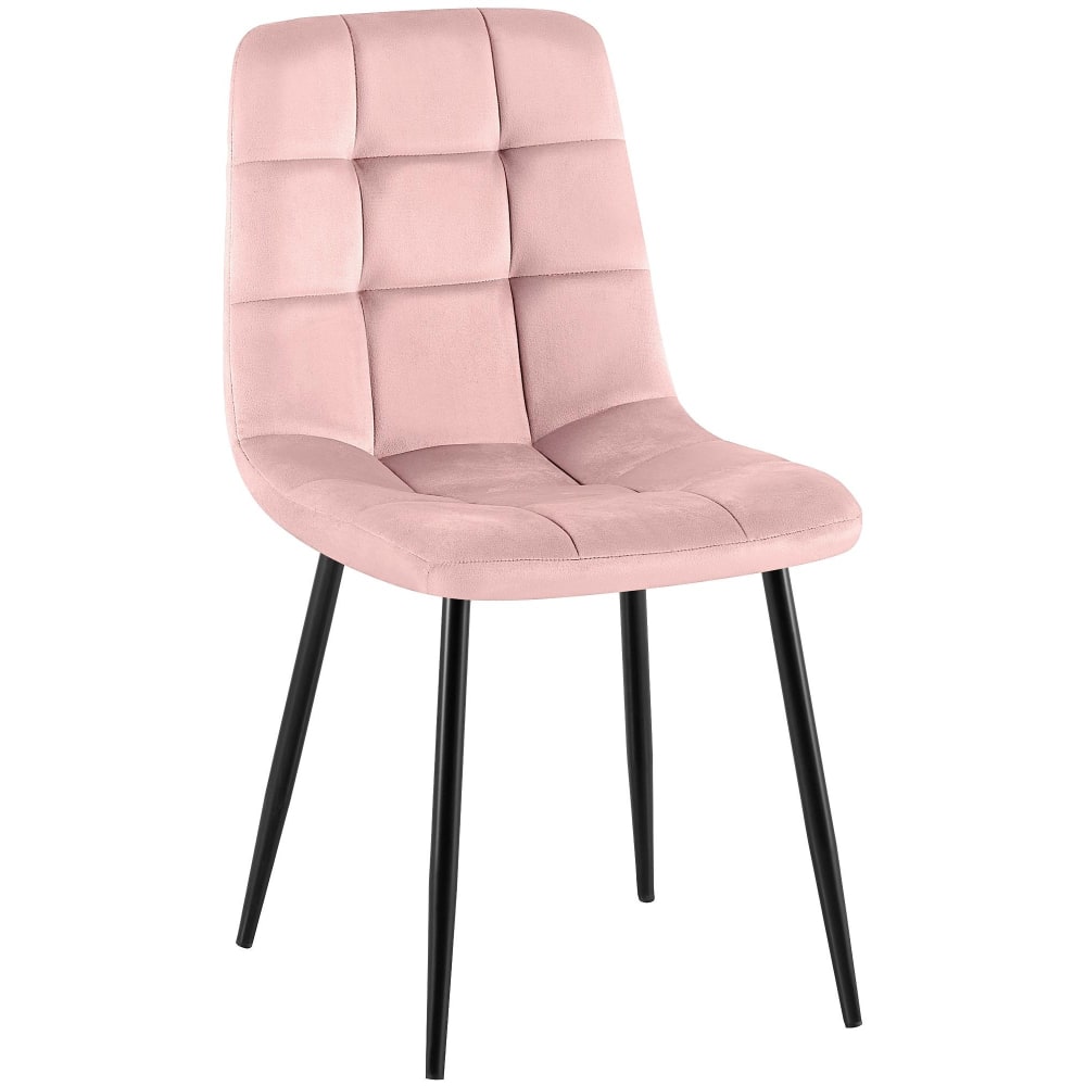 Sedia con seduta in velluto colore rosa - CLP