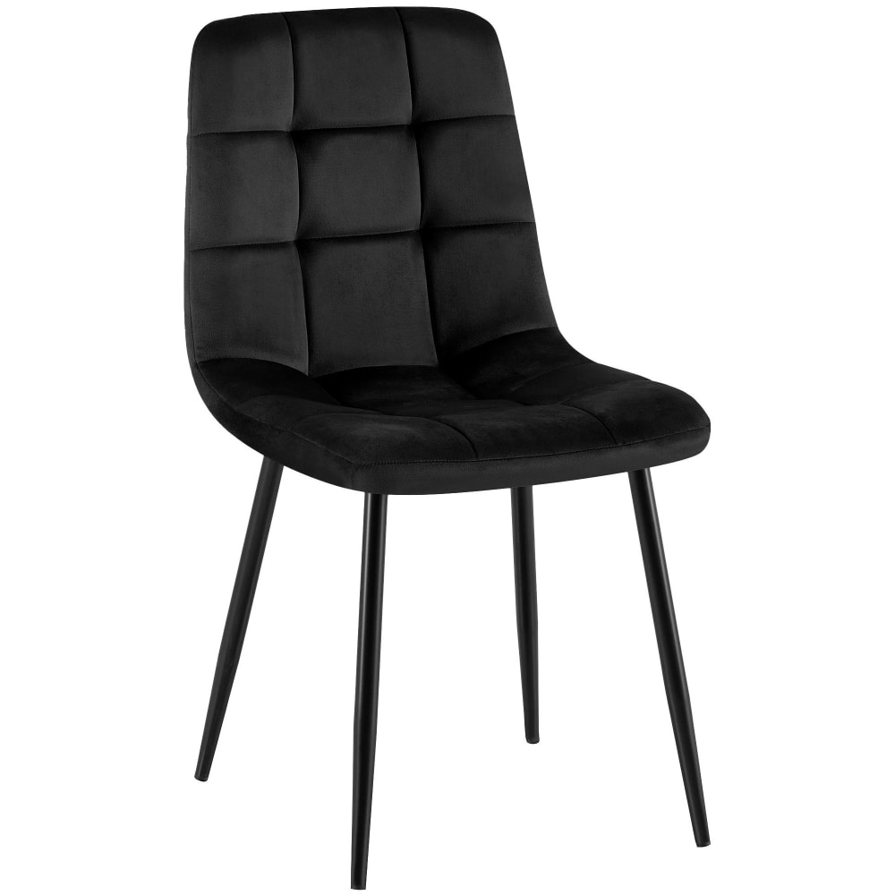 Sedia con seduta in velluto colore nero - CLP