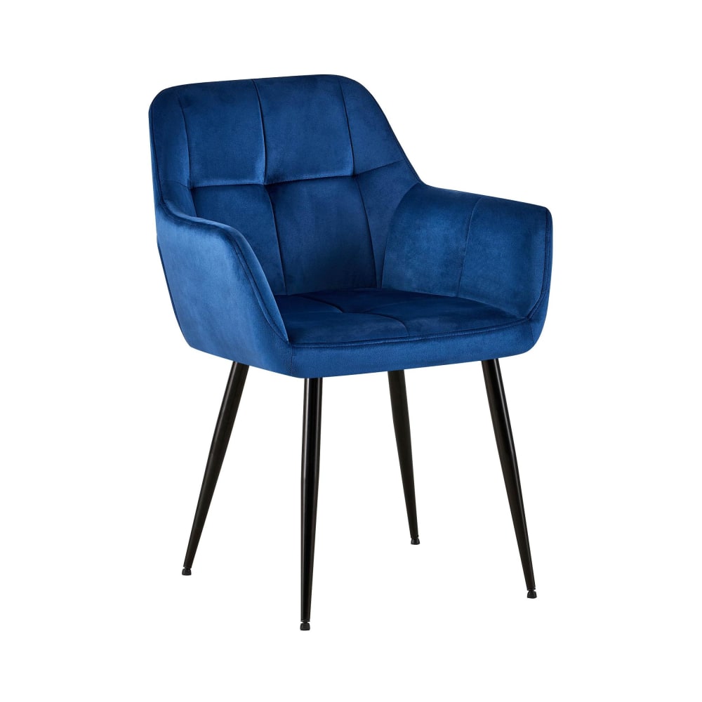 chaise de salle à manger - velours bleu