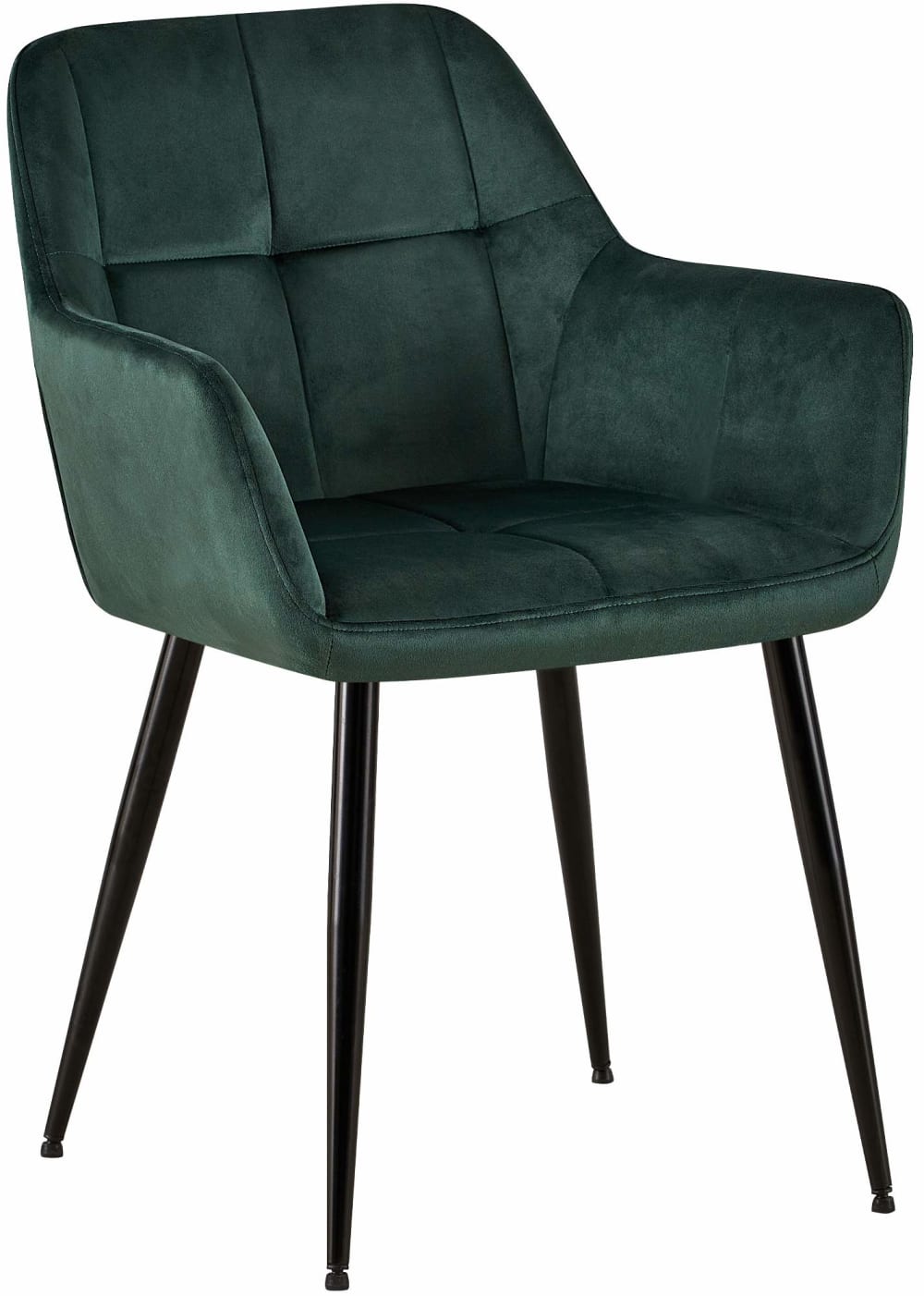 Silla con asiento en terciopelo verde