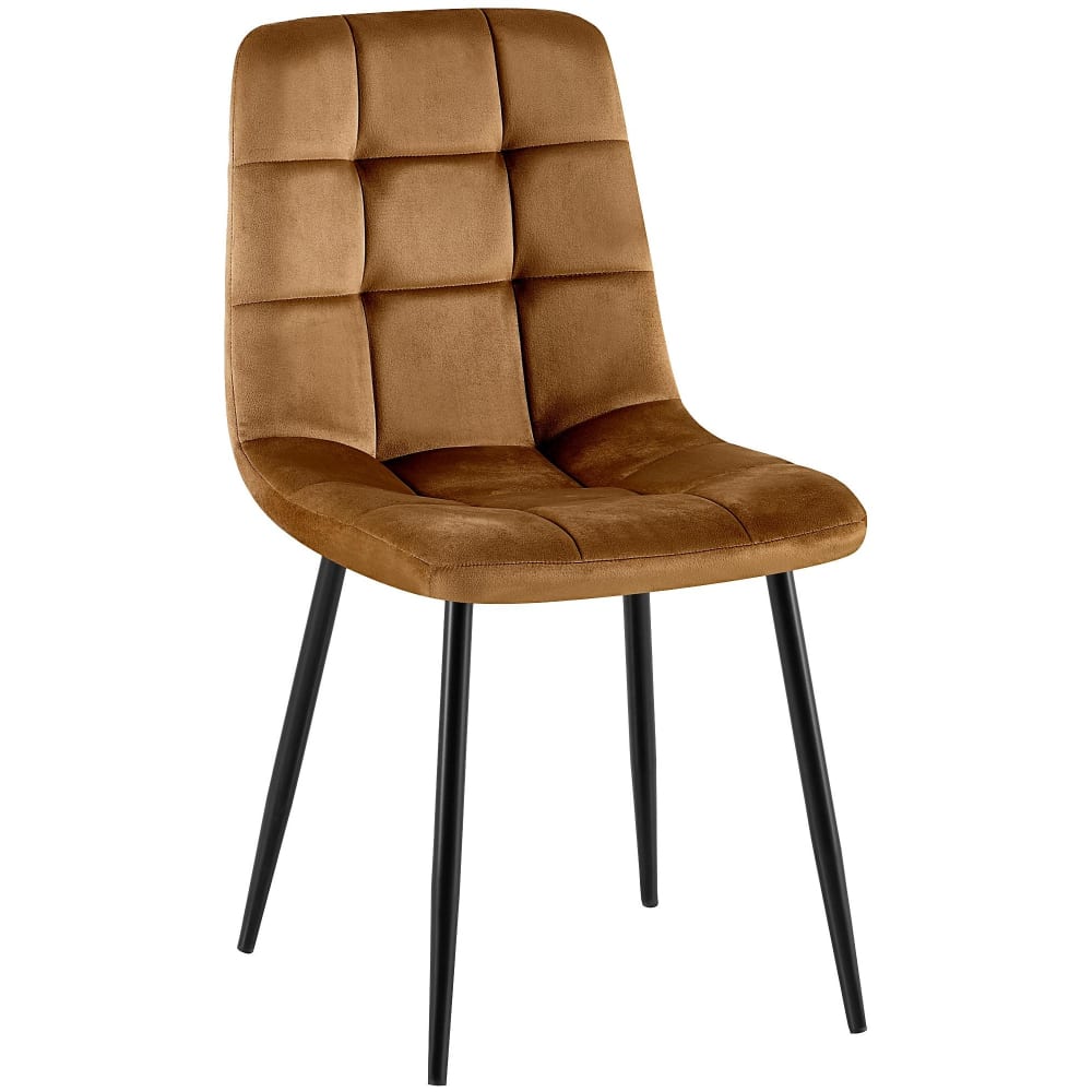 Sedia con seduta in velluto colore marrone - CLP