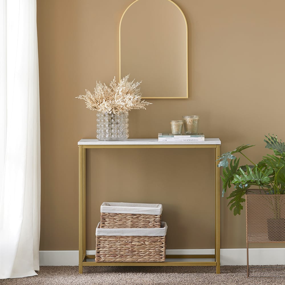 Table console cadre en métal et effet marbre - Maisons du Monde