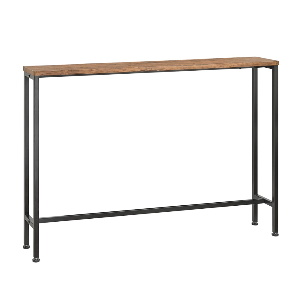 Table console cadre en métal noir et effet bois