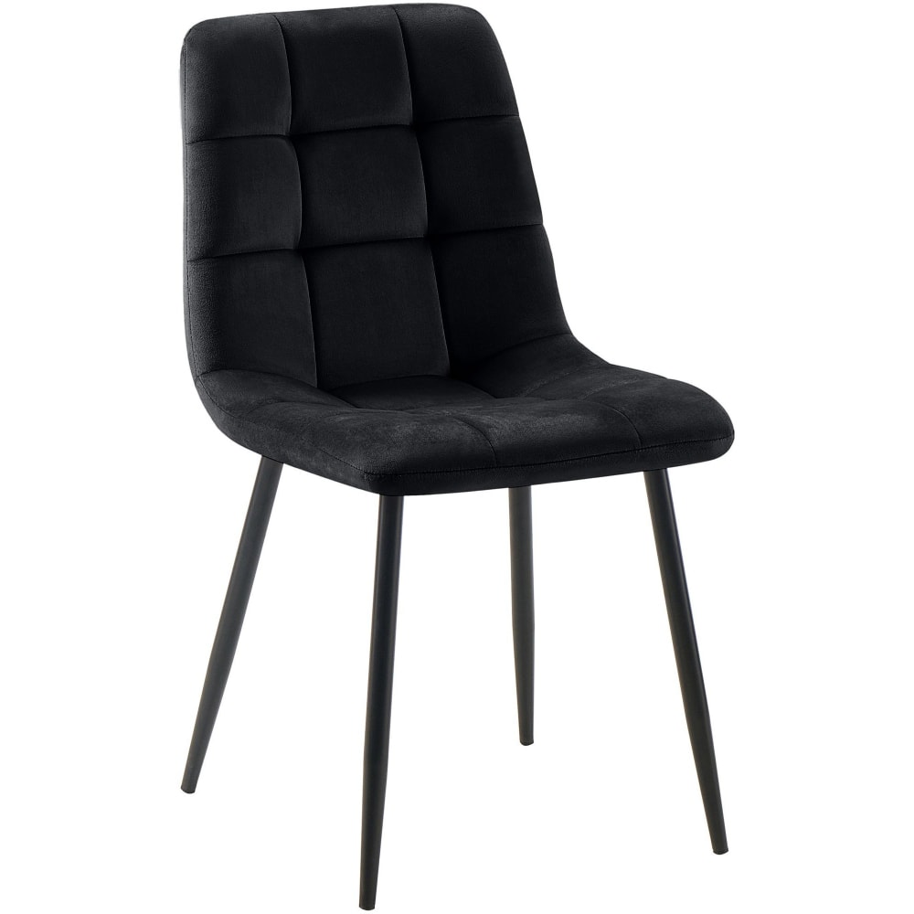 Silla con patas de metal y asiento en terciopelo negro - Maisons du Monde