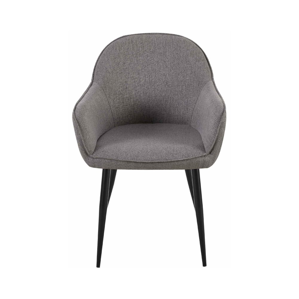 Silla con patas de metal y asiento en Tela Gris oscuro - Maisons du Monde