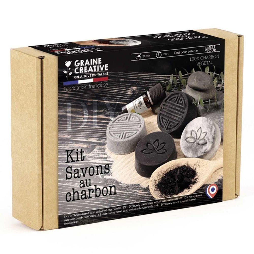 Graine Créative Kit de creation savon au charbon diy Beige Carton