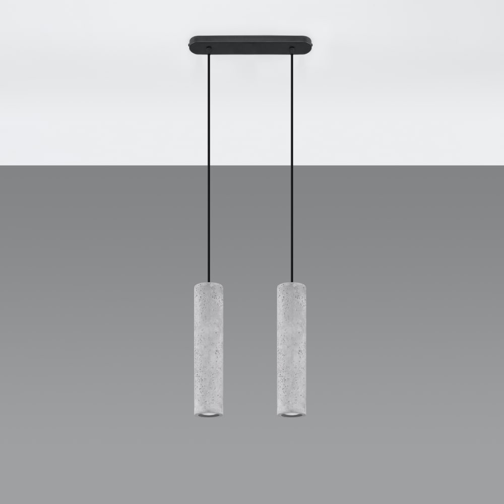 Suspension Béton Gris GU10 2 Luvo — vue 3