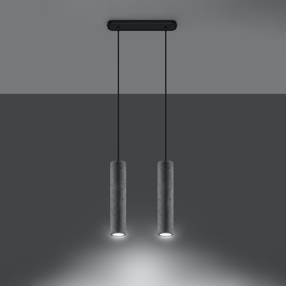 Suspension Béton Gris GU10 2 Luvo — vue 4