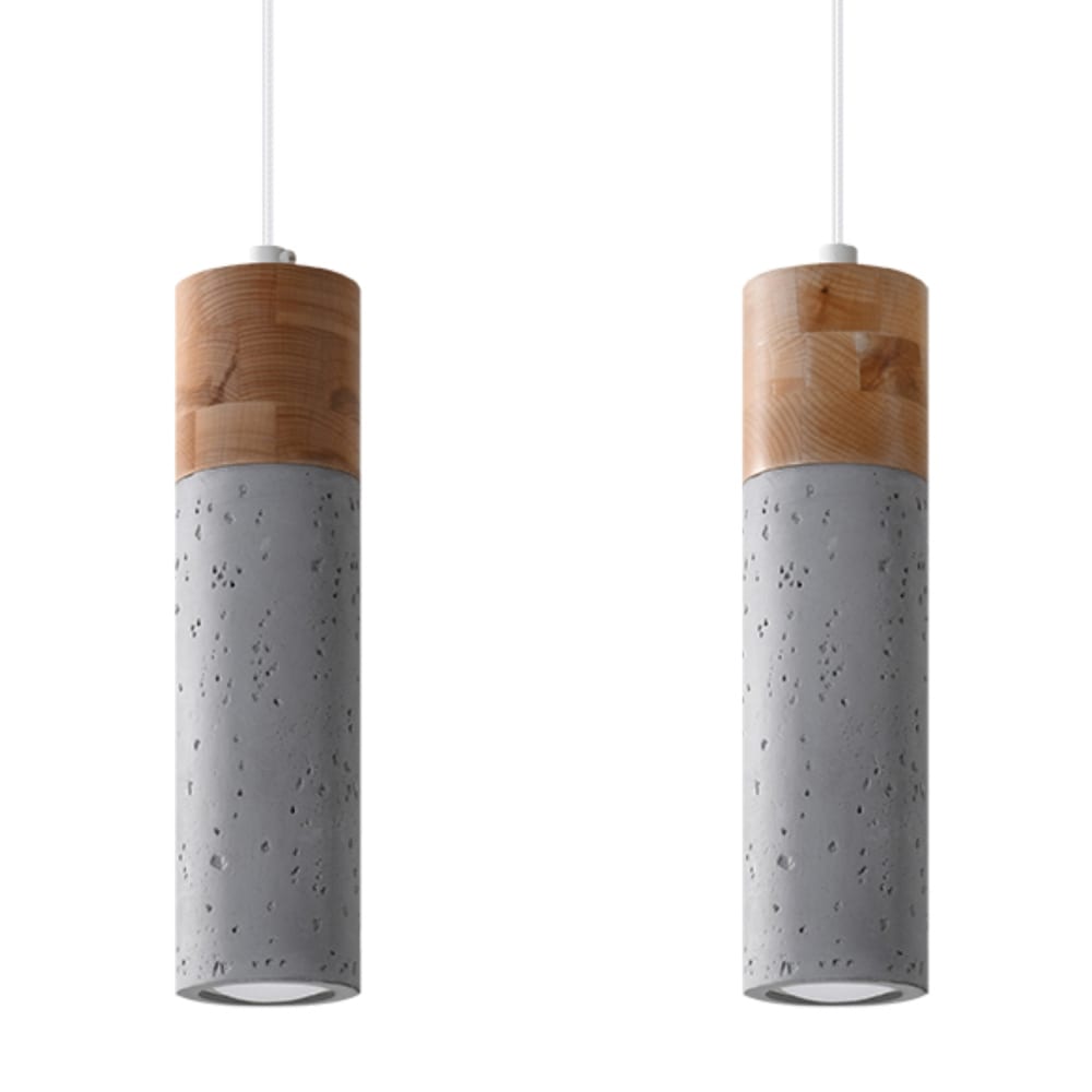 suspension Béton Gris/Bois