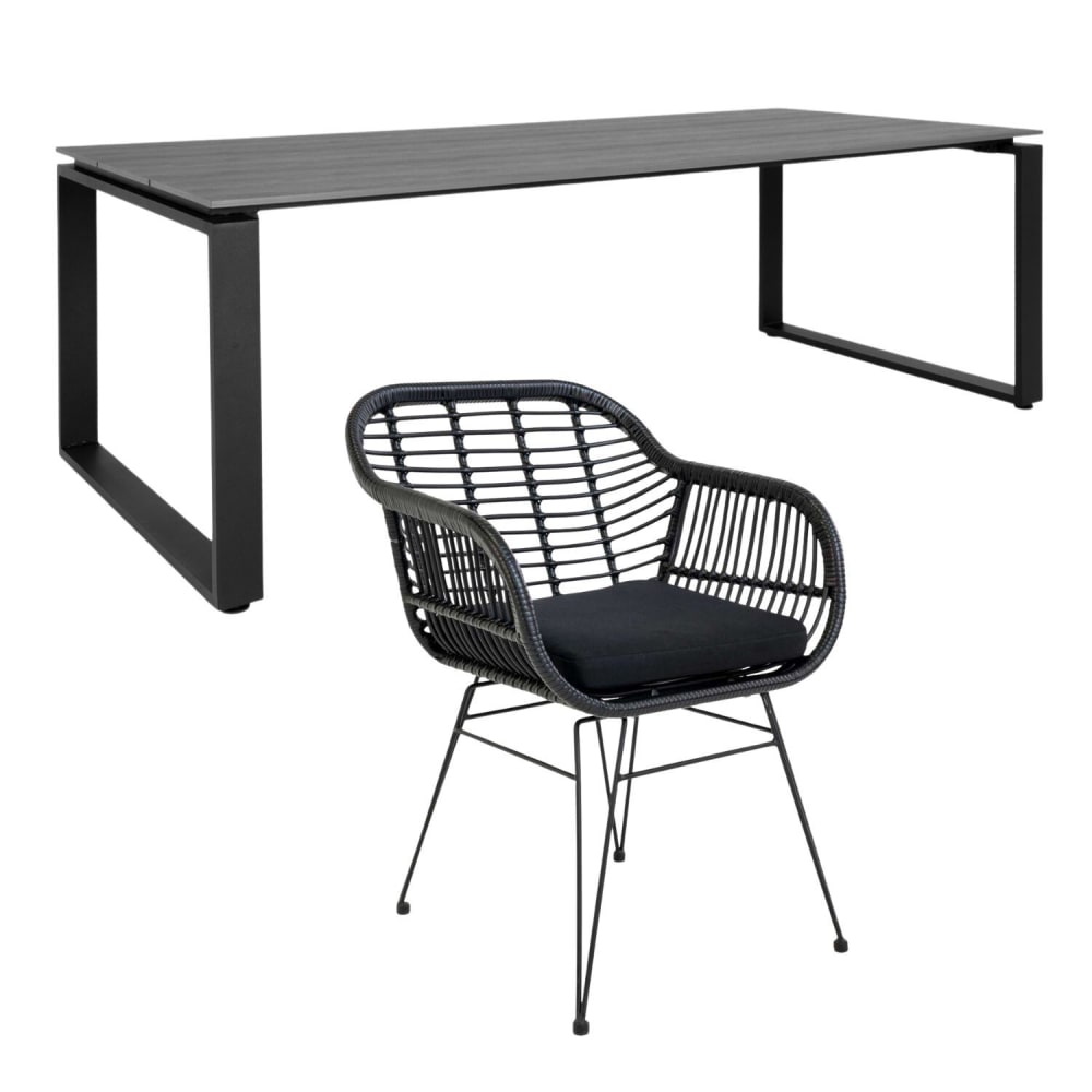 Table de jardin 210 x - fauteuils