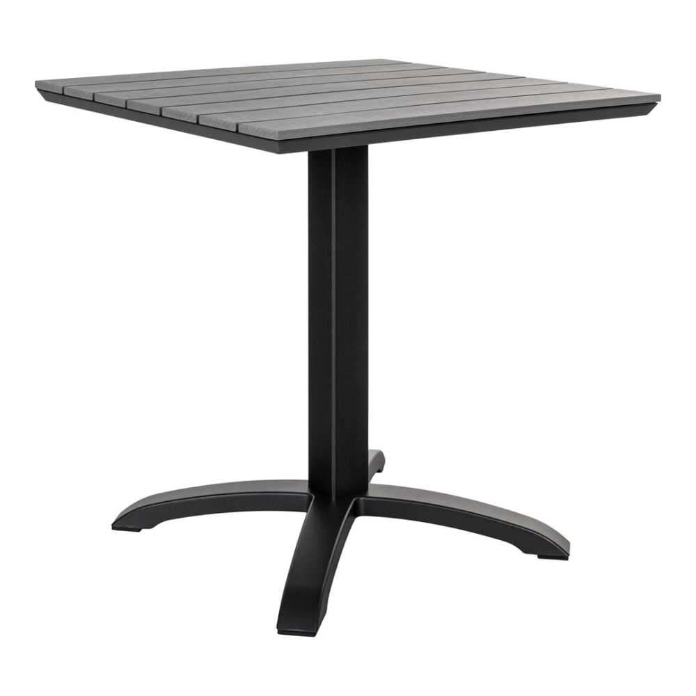 Table de jardin 70x70x72 cm en composite gris et aluminium noir