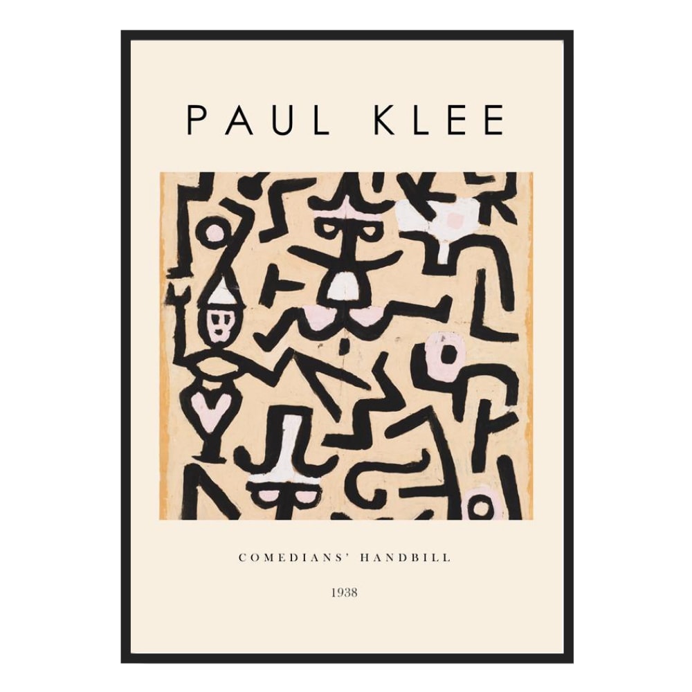 Affiche décorative avec cadre noir 30 x 40 cm comédiens handbill