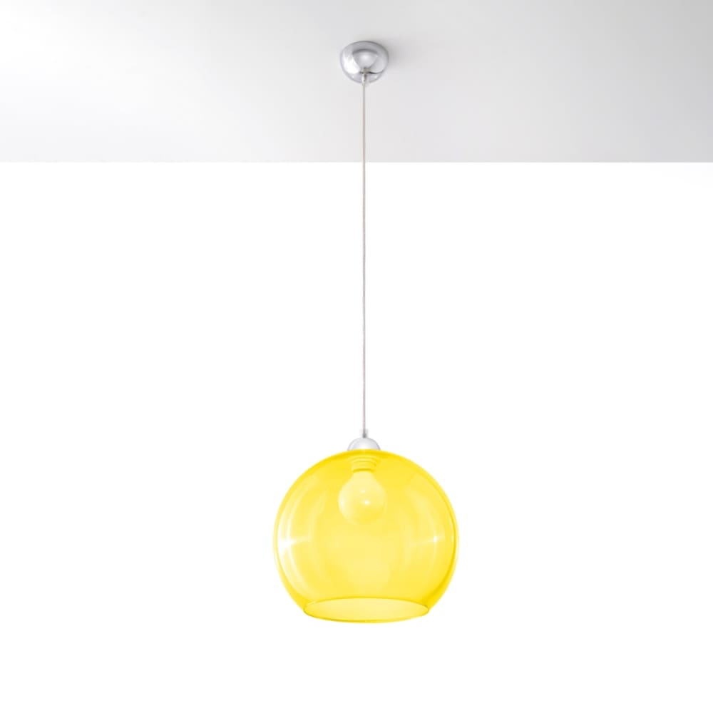 Lampada a sospensione gialla acciaio/vetro - Sollux Lighting