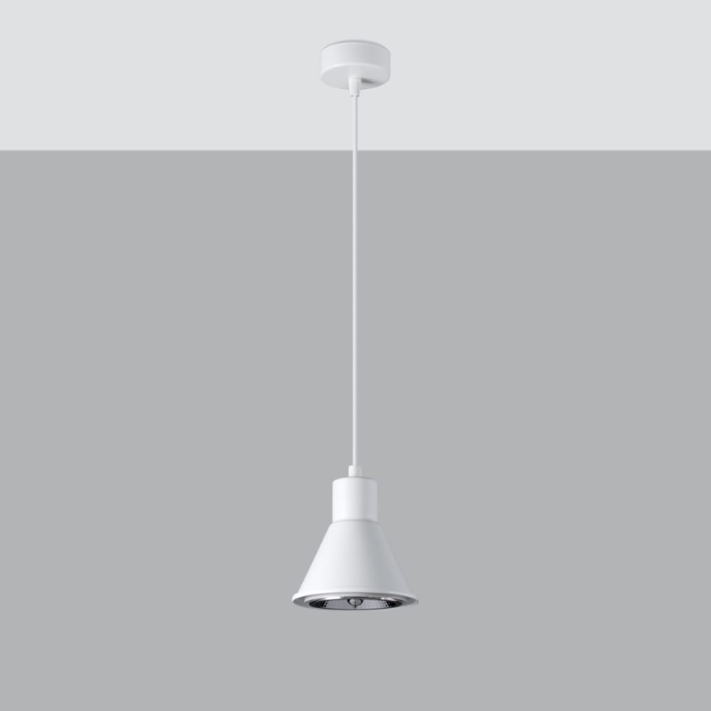 Suspension conique en métal, blanc L: 14cm — vue 3