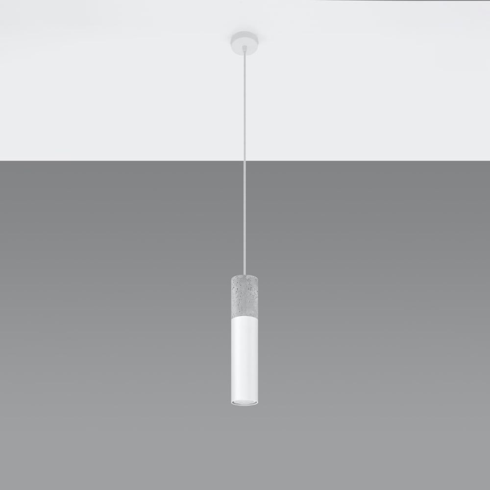Suspension Acier Blanc/Gris GU10 1 Borigio — vue 3