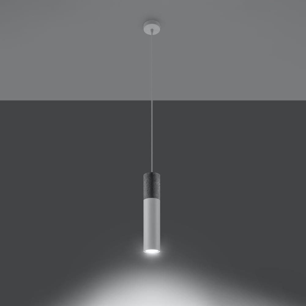 Suspension Acier Blanc/Gris GU10 1 Borigio — vue 4
