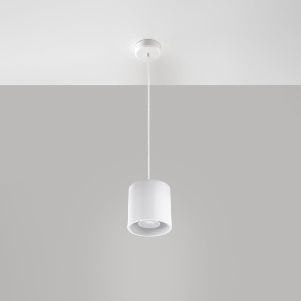 Suspension cylindrique en aluminium, blanc L: 10cm — vue 3