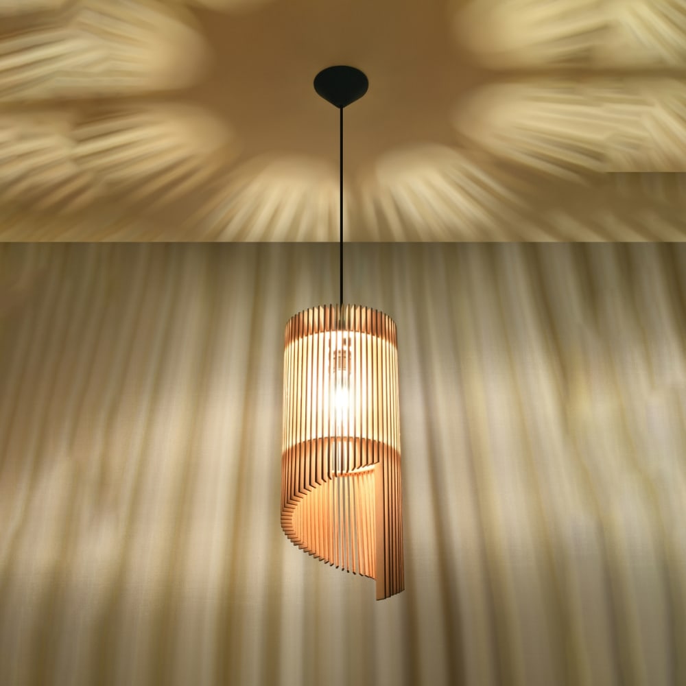 Suspension tube en bois, L: 21cm — vue 4