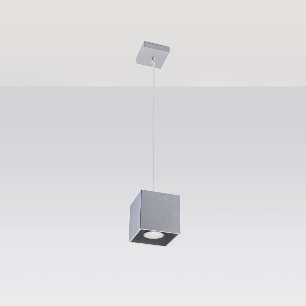 Suspension carrée en aluminium, gris L: 10cm — vue 3