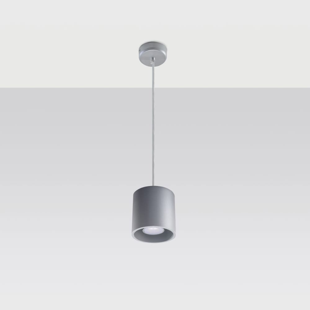 Suspension cylindrique en aluminium, gris L: 10cm — vue 3