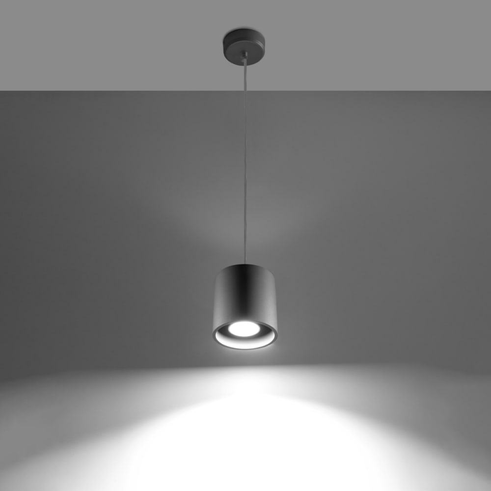 Suspension cylindrique en aluminium, gris L: 10cm — vue 4