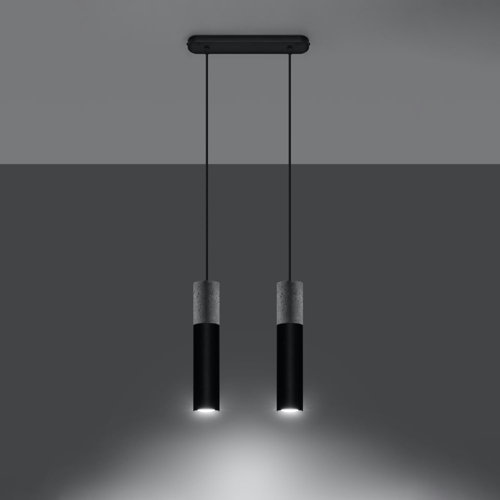 Suspension Acier Gris/Noir GU10 2 Borigio — vue 4