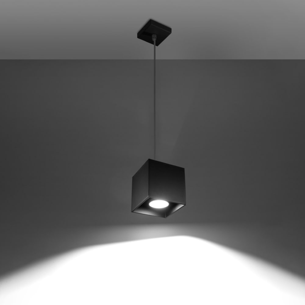 Suspension carrée en aluminium, noir L: 10cm — vue 4