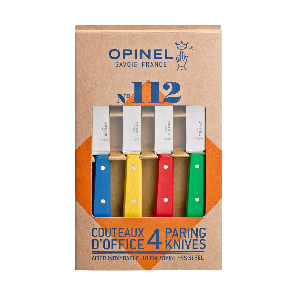 Coffret de 4 couteaux d'office n°112 classique multicolore en bois Coffret de 4 couteaux d'office n°112 classique multicolore en bois