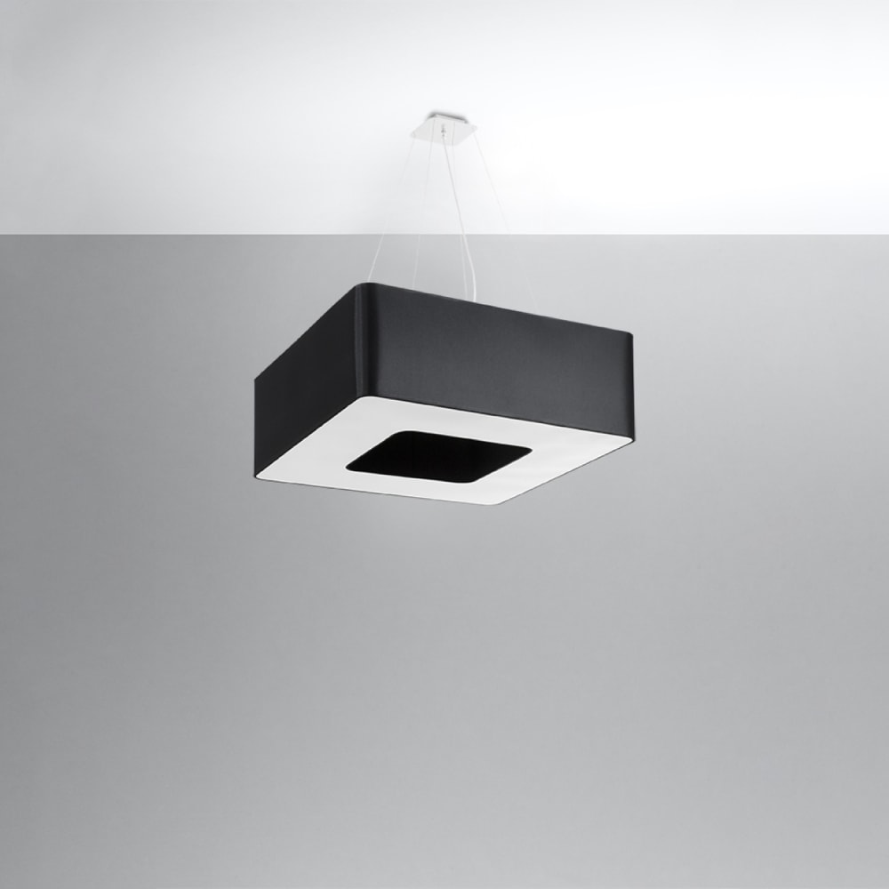 Lustre tissu/pvc/acier noir h 112 cm — vue 3