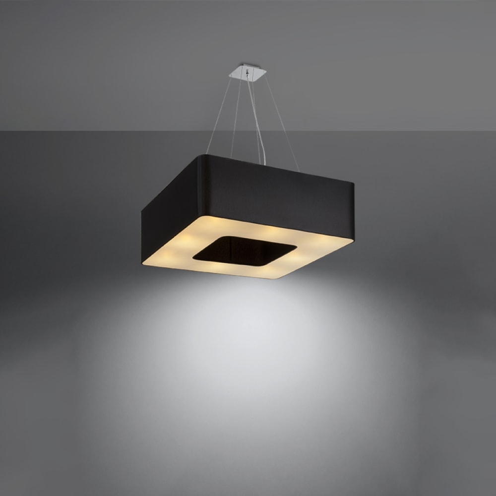 Lustre tissu/pvc/acier noir h 112 cm — vue 4