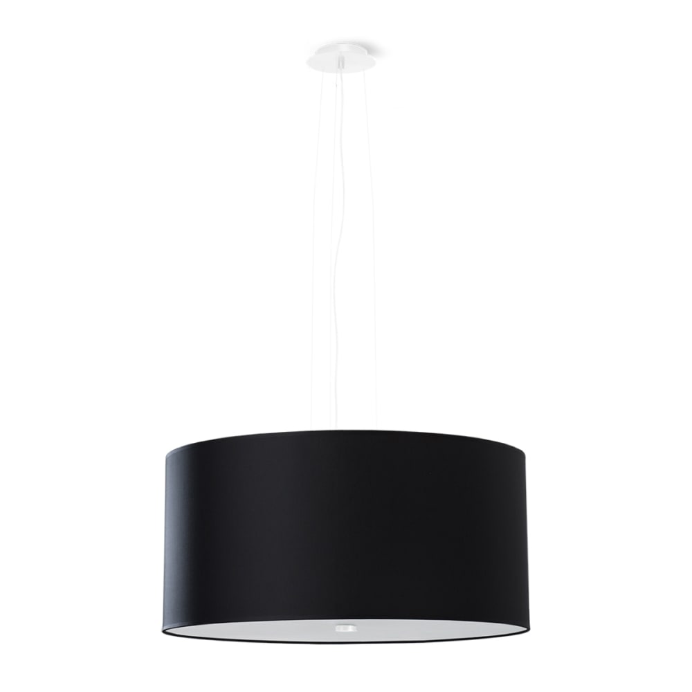 Sollux Lighting Kronleuchter aus Stoff/Glas/Stahl in Schwarz style modern Schwarz Glas