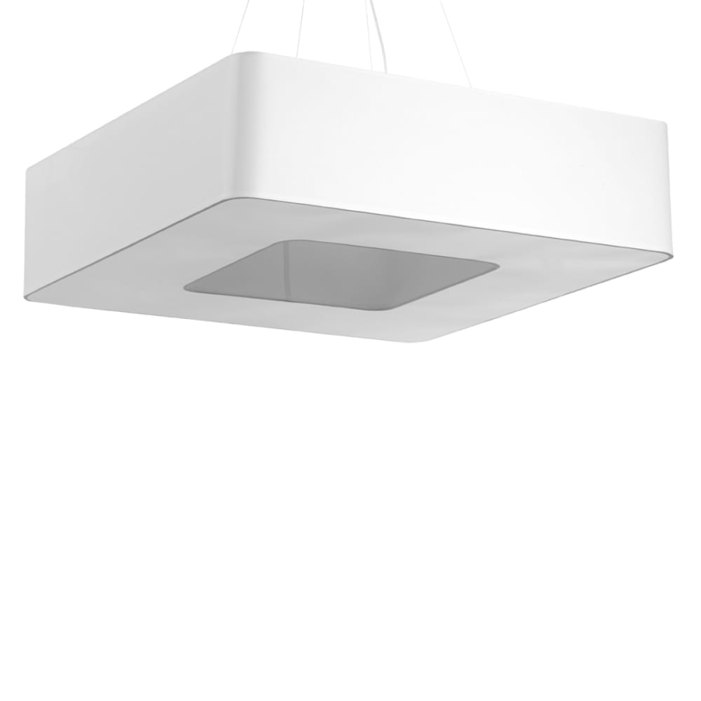 Lustre tissu/PVC/acier blanc H 112 cm