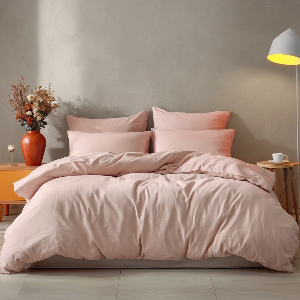 Hhousse de couette en coton poudre 200x200 cm