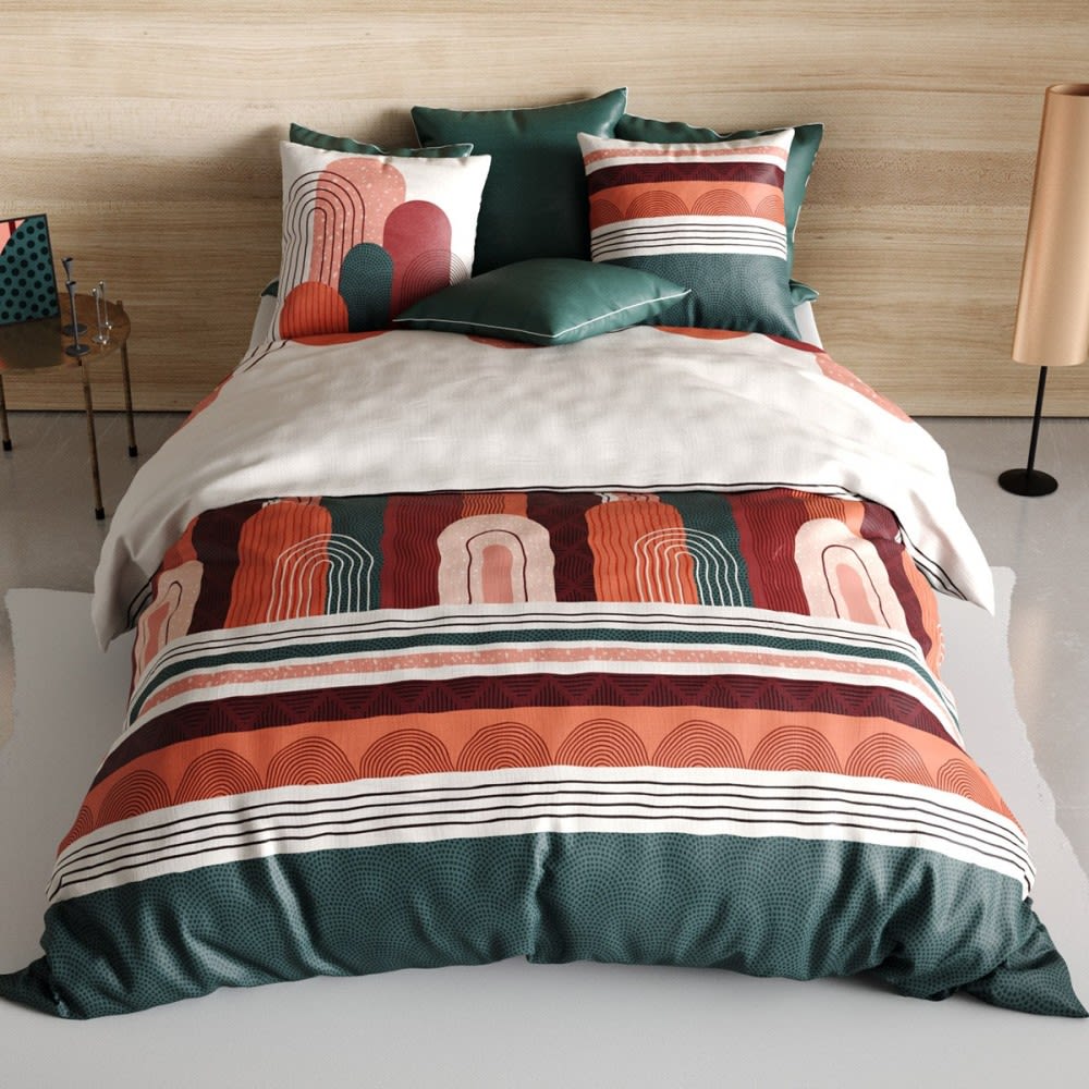Parure de couette 100% coton 57 fils imprimée 240x220cm 2 taies