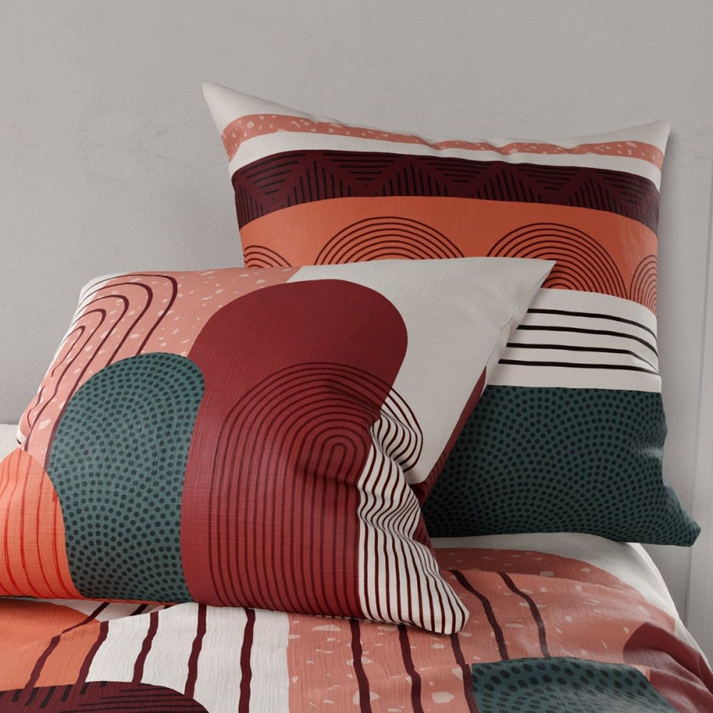 Parure de couette 100% coton 57 fils imprimée 260x240cm 2 taies - Maisons du Monde