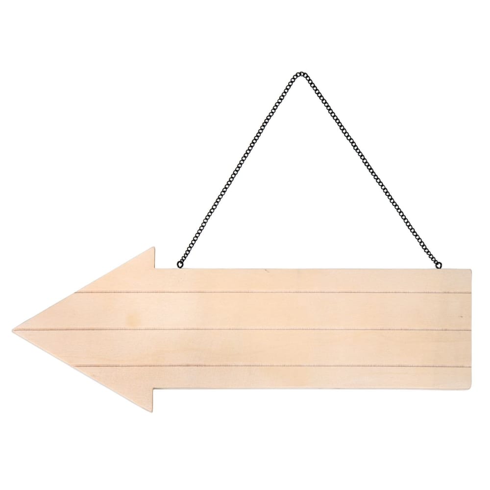 Youdoit Flèche en bois et chaîne en métal à suspendre - 39 x 14,5 cm Marron Bois - 10x1x10cm
