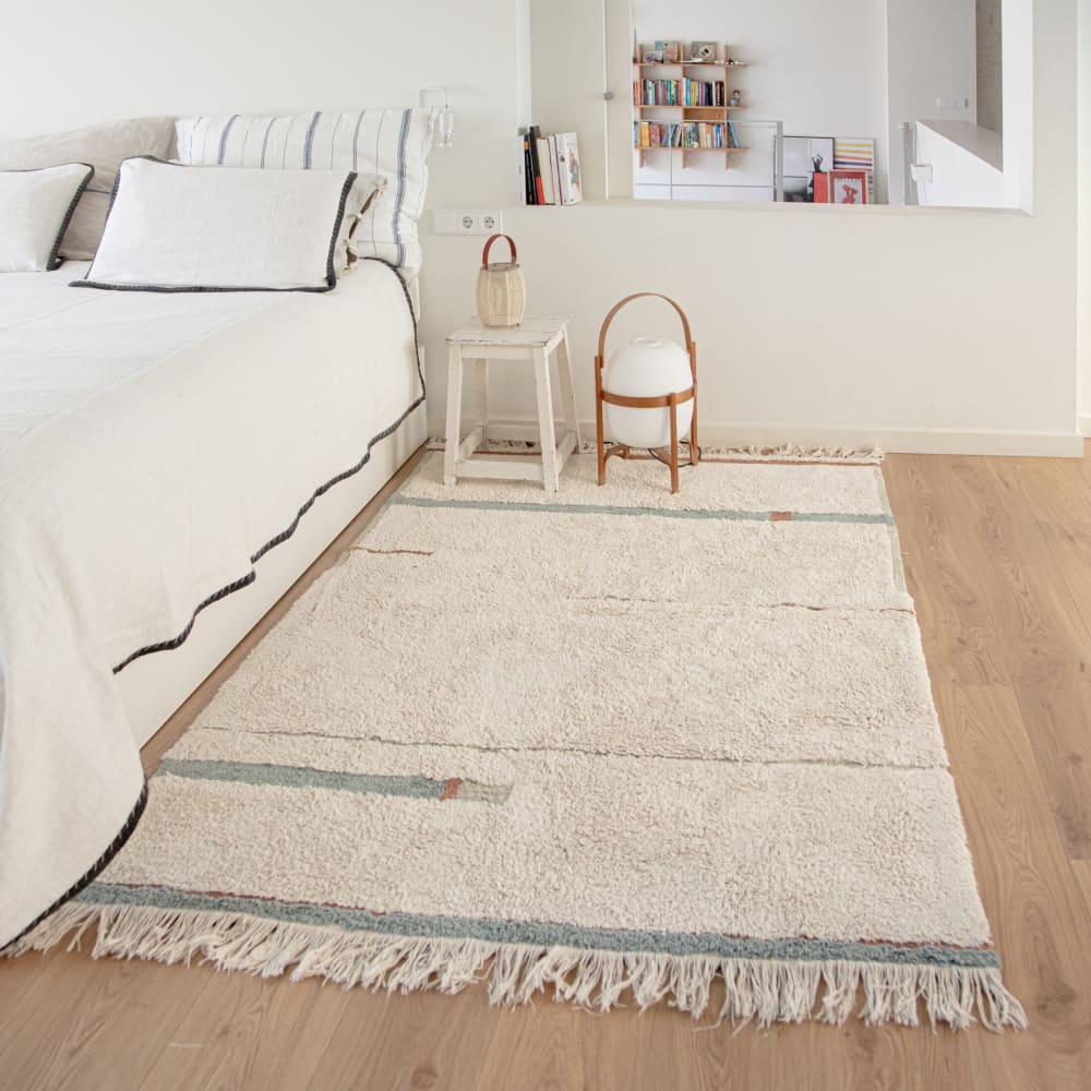Waschbarer Teppich Lanes Vintage Blue - Maisons Du Monde