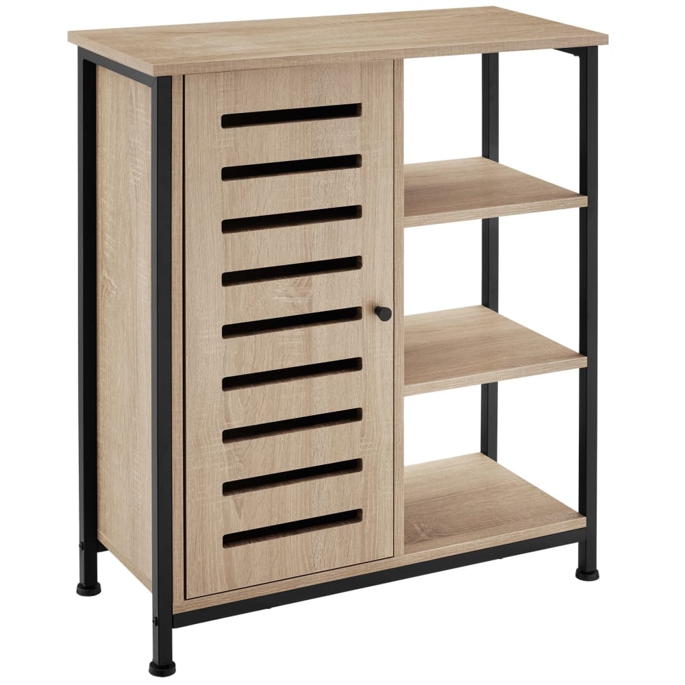 Buffet style industriel pieds réglables 70 x 32 x 82 cm bois clair