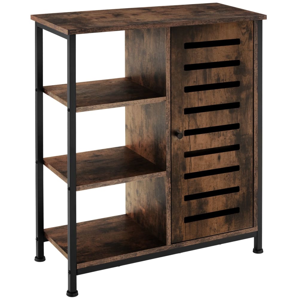 Buffet style industriel pieds réglables 70 x 32 x 82 cm bois foncé