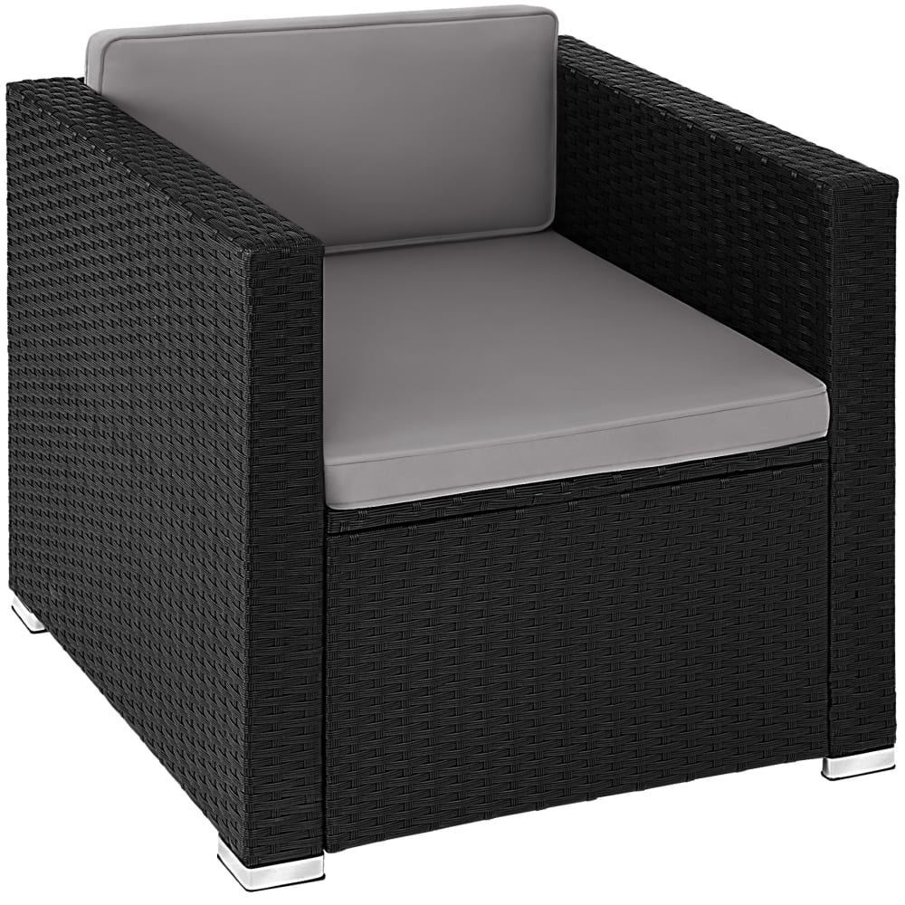Fauteuil de jardin en rotin résistant idéal à combiner noir