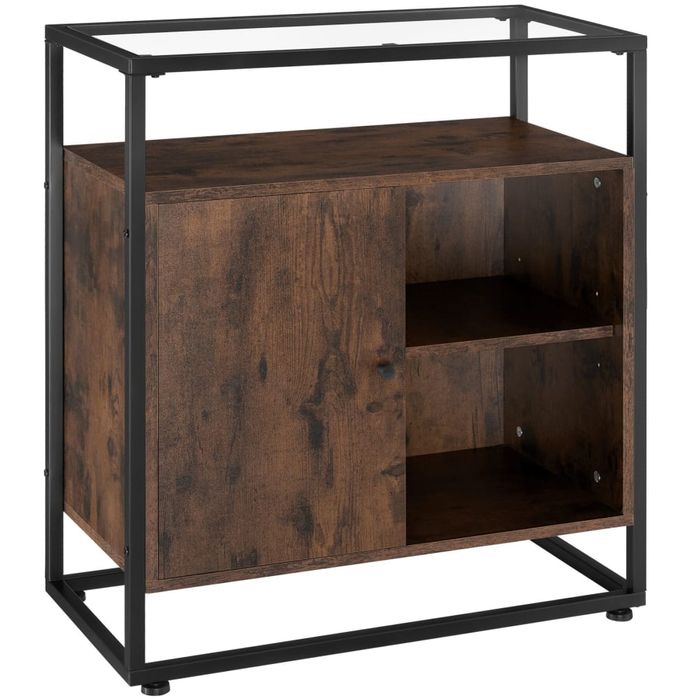 Commode Style Industriel en Bois et Acier Bois foncé