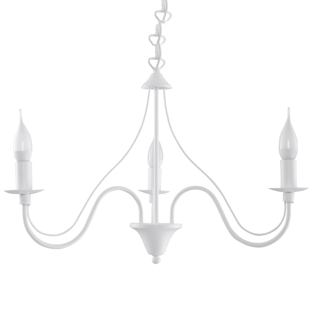 Lustre acier blanc H 80 cm