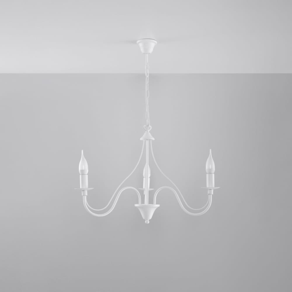 Lustre Acier Blanc E14 3 Minerwa — vue 3