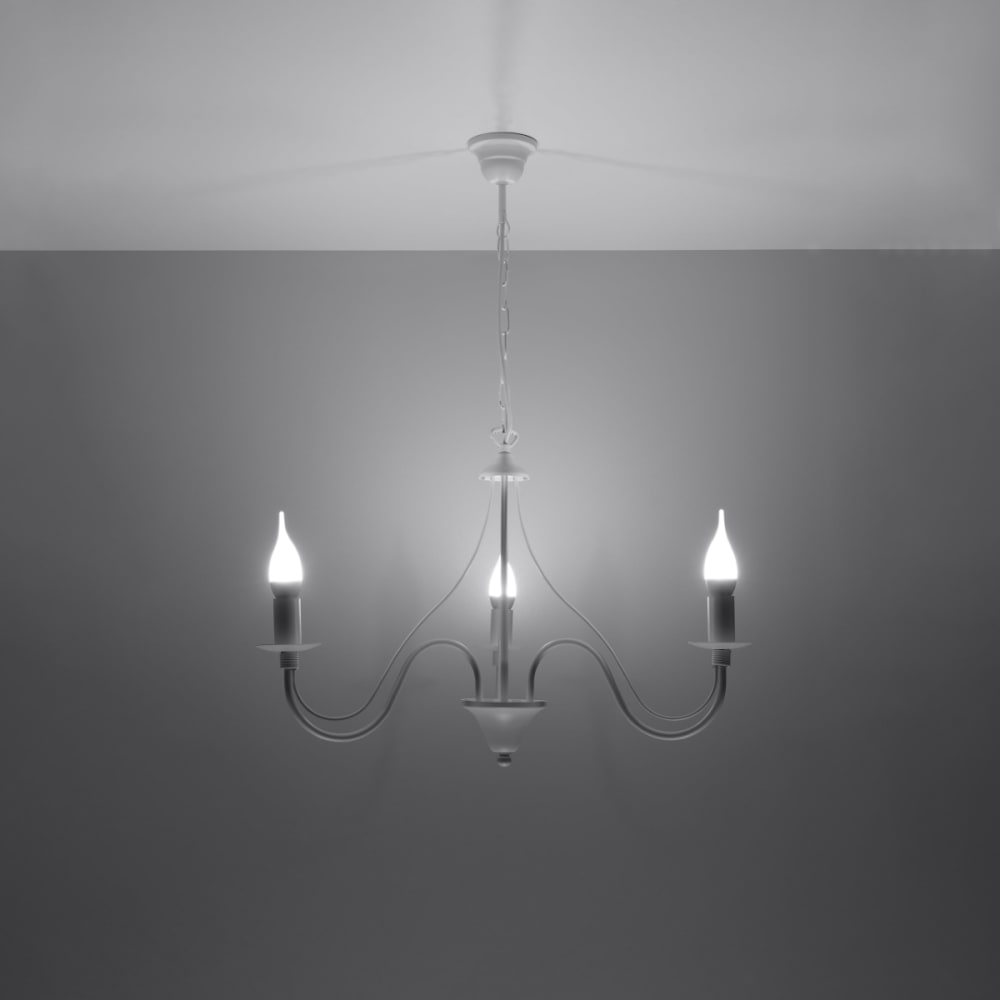 Lustre Acier Blanc E14 3 Minerwa — vue 4