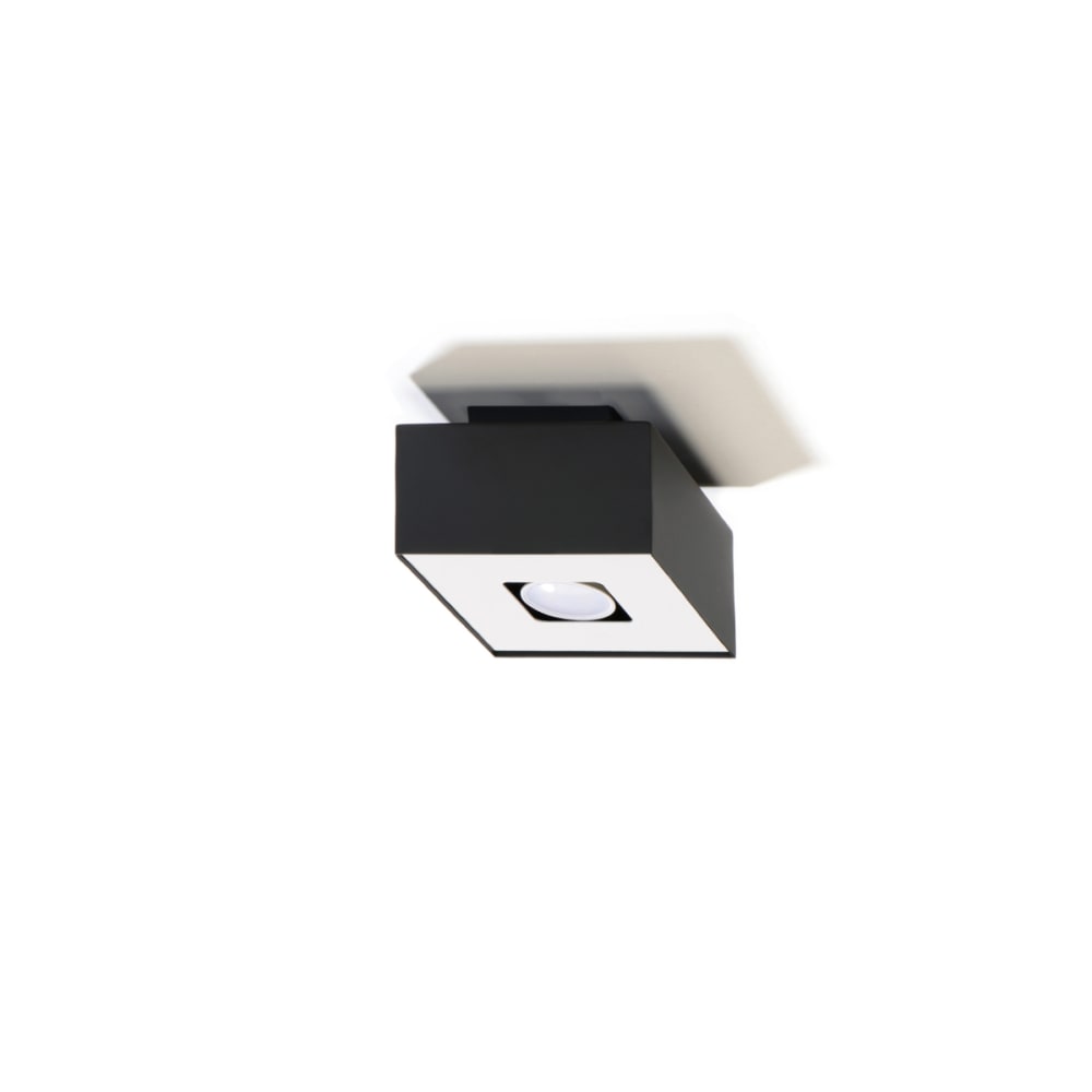 Plafonnier Acier Noir/Blanc GU10 1 Mono — vue 3